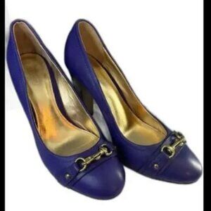 Like New Coach Desaree Purple Block Heel Pumps